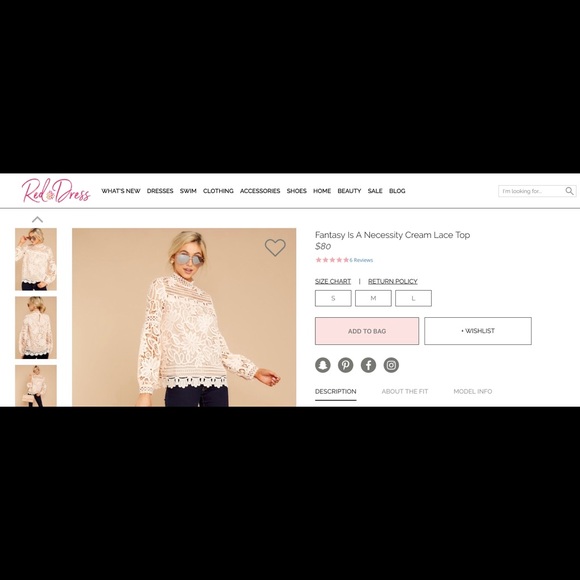 NWT Long Sleeved Lace Top - L - Picture 7 of 8